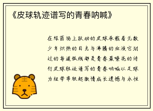 《皮球轨迹谱写的青春呐喊》